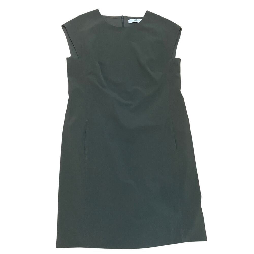 MM.Lafleur Knee Length High Neck Cap‎ Sleeve Forest Green Career Sheath Dress 6